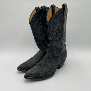 Tony Lama Shrunken Shoulder Bull Hide Men 9 D Western Cowboy Boots #6252